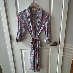 Diane Von Furstenberg Pink and Blue Patterned Dress